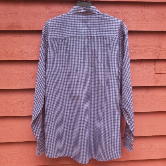 Timberland Men’s XL Plaid Button-Up Shirt Navy White Blue Dress Casual NWOT - Picture 3 of 8